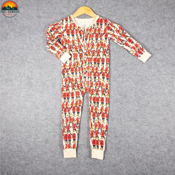 Arborist One-Piece Sleepwear Red White Cotton Blend Mountie Baby Size 2-3M - Picture 1 of 9